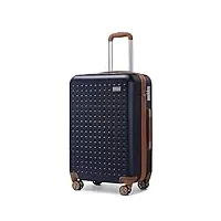 kono valise cabine 55cm, bagage cabine en abs valise rigide 4 roulettes valise de voyage avec serrure tsa (marine)