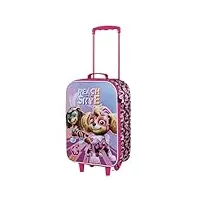 la pat' patrouille mighty-valise à roulettes soft 3d, rose