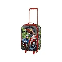 avengers invencible-valise à roulettes soft 3d, multicolore