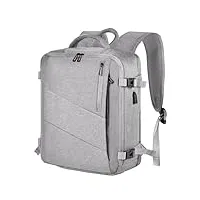 leyrica sac a dos cabine 45x36x20 pour easyjet bagage avion sac de voyage valise à main sac cabine imperméable sac de sport sac d’école sac de travail (gris clair)