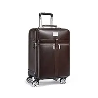 sukori valise genuine cow leather cabin rolling luaage spinner brand carry on business trolley suitcase travel bag on wheels