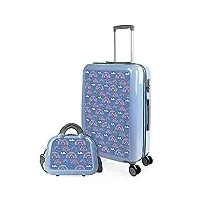 itaca - set valise rigide, lot de valises soute avion 4 roulettes - sets de bagages, valise à roulette en soldes pour voyages. lot valise: ensemble pour voyages élégants, arc-en-ciel