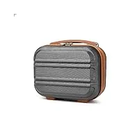 kono vanity case rigide abs léger portable 28x15x21cm trousse de toilette pour voyage, gris/marron
