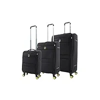 national geographic ensemble bagages de voyage passage 3 pièces ensemble de valise de voyage/trolleyset - noir