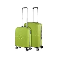 jaslen - set de valises rigides 4 roulettes - valise grande taille, valise soute avion, bagages pour voyages, lot de valises à roulette. fabriquées en pp matériau résistant, pistache