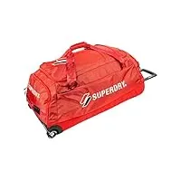 superdry sac fourre-tout à roulettes léger – sac de sport avec roues interchangeables durables testées contre le stress, rouge, l 76 cm, valise