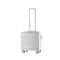 bagage valise bagages à roulettes petit bagage à main universel couverture avant valise ouverte complète bagages à serrure à combinaison bagage cabine valise de voyage ( color : bianco , size : 18inch