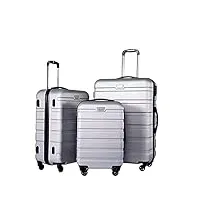 bagage valise bagages à roulettes ensemble de 3 bagages en abs avec serrures tsa, comprend des valises spinner de 20", 24", 28" bagage cabine valise de voyage ( color : blue,silver , size : 20+24+28in