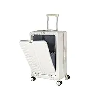 beith valise rigide - bs6605, usb, type-c, crochet, porte-gobelet, valise de voyage à fermeture éclair, alliage abs + pc, ouvert devant, roue silencieuse 360°, serrure douanière tsa, durable