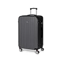 todeco valise grande taille 78cm, valise de voyage, rigide e légère abs valise de voyage à roulettes valises, 4 doubles roues, 78x51x28cm, gris anthracite