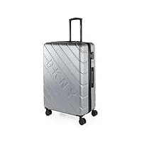 dkny - valise grande taille. grande valise rigide 4 roulettes - valise grande taille xxl ultra légère - valise de voyage. combinaison verrouillage, argenté