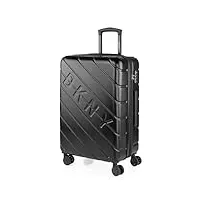 dkny - valise moyenne - valise 65 cm. valise soute avion rigide 4 roulettes - valise de voyage résistante en matériau abs - valise ultra légère avec cadenas à combinaison, noir