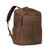 stilord 'guido' unique sac ordinateur portable cuir pour 15,6 pouces sac à dos homme travail grand backpack femme cuir véritable, couleur:zamora - marron