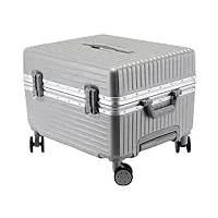 bagage valise de voyage valise À main avec poignée large de 50,8 cm, coque rigide avec cadre en aluminium, roues pivotantes. bagage cabine bagages à roulettes (color : blue,silver, size : 20inch)