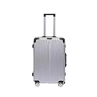 bagage valise de voyage le cadre en aluminium continue le chariot réglable de valise de serrure de combinaison de sécurité de bagage bagage cabine bagages à roulettes (color : blue,silver, size : 20
