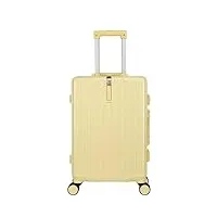 amysty bagage valises de voyage valise de cabine légère et résistante, bagage À main léger en abs, 4 roulettes valise valise à roulettes (color : yellow, size : 24 inches)