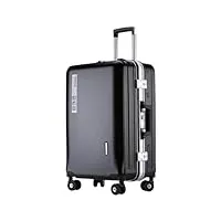 valise avec roues valise de chariot À bagages de cabine en aluminium, modèle de chargement usb, bagages rigides valise voyage (color : d, size : 24in)