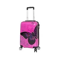 madisson - valise cabine rigide 56cm rose+ cadeau surprise