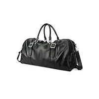 avluz sac polochon de voyage, sac de sport en cuir, sac de voyage de week-end, sac polochon portable for hommes et femmes (color : a)