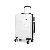 kono valise cabine, valise de voyage en abs valises rigides 4 roulettes (cabine 55cm, beige)