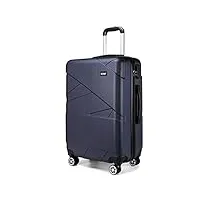 kono valise cabine, valise de voyage en abs valises rigides 4 roulettes (cabine 55cm, marine)