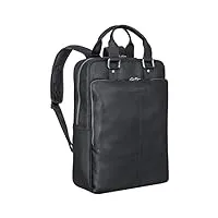 stilord 'ingo' Étroit sac ordinateur portable cuir 15,6 pouces Élégant sac à dos femme vintage sac travail homme cuir véritable, couleur:noir