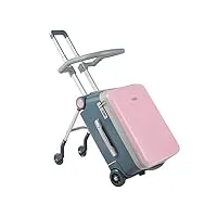 lanazu valises assises petit bagage de marche pour bébé anti-stress et résistant à l'usure bagage à main valise portable (pink standard)