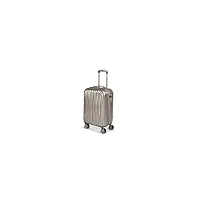 platinium valise cabine 55cm rigide valise de soute à 4 roulettes et serrure tsa, champagne