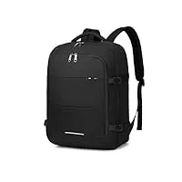 kono sac à dos de cabine 45 x 36 x 20 cm, bagage à main, grande capacité, noir, noir, cabin bags sac à dos de cabine sous le siège