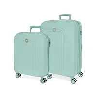 movom riga lot de valises bleu 55/70 cm rigide abs fermeture tsa 109l 6,32 kgs 4 roues doubles bagages main, bleu, talla única, ensemble de valises