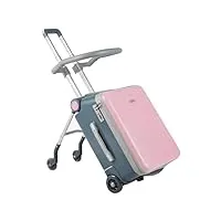 jcakes valise valises assises petit bagage de marche for bébé anti-stress et résistant à l'usure bagage à main valise portable durable (color : pink, size : upgraded)