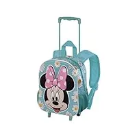 minnie mouse spring-sac à dos 3d à roulettes petit, bleu, 26 x 34 cm, capacité 12,5 l