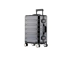 plbse valise de voyage en alliage d'aluminium et de magnésium for hommes, bagages roulants d'affaires sur roulettes, chariot, bagages à main, valise de cabine (color : svart, size : 29")