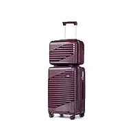 sea choice set de bagages lot de 2 valises trolley valise rigide à roulettes con vanity case 8 roues 360° poignée télescopique verrouillage tsa set de valises 12/20 glace craquelée violet junyao
