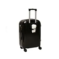 chekz valises,valise de voyage,valises pour filles avec roues pour le voyage,valise à coque rigide avec extensible,valise avec roulettes tournantes,noir,24 inches