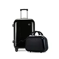 chekz valises+valise,valise de voyage,valises pour filles avec roues pour le voyage,valise à coque rigide avec extensible,valise avec roues tournantes,noir,26 inches