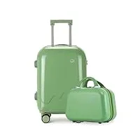 chekz valises+valise,valise de voyage,valises pour filles avec roues pour le voyage,valise à coque rigide avec extensible,valise avec roues tournantes,vert,22 inches