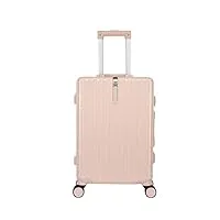 bagage valise bagages à roulettes valise de cabine légère et résistante, bagage À main léger en abs, 4 roulettes bagage cabine valise de voyage (color : rosa, size : 22 inches)