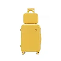 halahai valise bagage valise de voyage rigide et robuste avec roulettes, bagage À main léger bagage cabine valise de voyage (color : yellow, size : 26in)