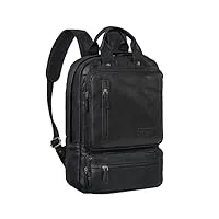 stilord 'trinity' spacieux sac ordinateur portable cuir pour 15,6 pouces sac à dos homme travail grand backpack femme cuir véritable, couleur:noir