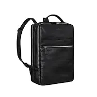 stilord 'jason' sac à dos ordinateur 17 pouces en cuir vintage grand sac de travail sac pc portable xl sac pour Étudiant en cuir véritable, couleur:noir