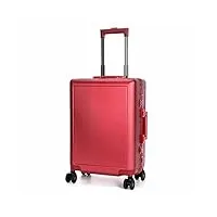 alejon bagage de voyage avec cadre en aluminium avec roues universelles muettes - spacieux et sécurisé (rouge, 49 * 28 * 74cm)