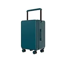 sonaxo valise à roulettes large montée au centre, valise de conception à crochet de port de chargement usb pour les voyages d'affaires et les voyages (peacock blue 26 inches)