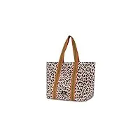 codello sac cabas pour femme en polyester recyclé avec imprimé léopard, marron, taille unique