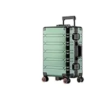 plbse bagage en aluminium magnésium valise de voyage en alliage complet for hommes d'affaires roue roulante tige bagage cabine à main (color : dark green, size : 29")