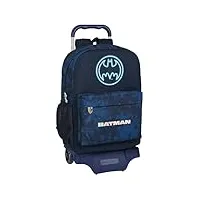 safta batman legendary - grand sac à dos avec chariot, idéal pour les enfants de différents âges, confortable et polyvalent, qualité et résistance, 30 x 14 x 43 cm, couleur bleu marine, bleu marine,