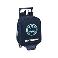safta batman legendary - sac à dos de crèche avec chariot, idéal pour les enfants de différents âges, confortable et polyvalent, qualité et résistance, 22 x 10 x 27 cm, couleur bleu marine, bleu