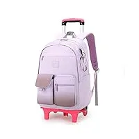 athuah valise à roulettes pour l'école des enfants, sac à dos à roulettes pour enfants, sac d'école à roulettes pour élèves du primaire, sac à dos réducteur de charge de grande capacité,