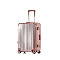bagage cabine valise cabine spinner de valise de bagage de voyage avec des roues, valise À main rigide pour le voyage bagage valises de voyage valise (color : rose gold, size : 24in)