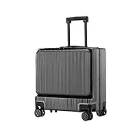 reekos bagage cabine valise cabine valise d'embarquement À serrure À combinaison tsa À ouverture frontale réglable bagage valises de voyage valise (color : b, size : 18 inch)